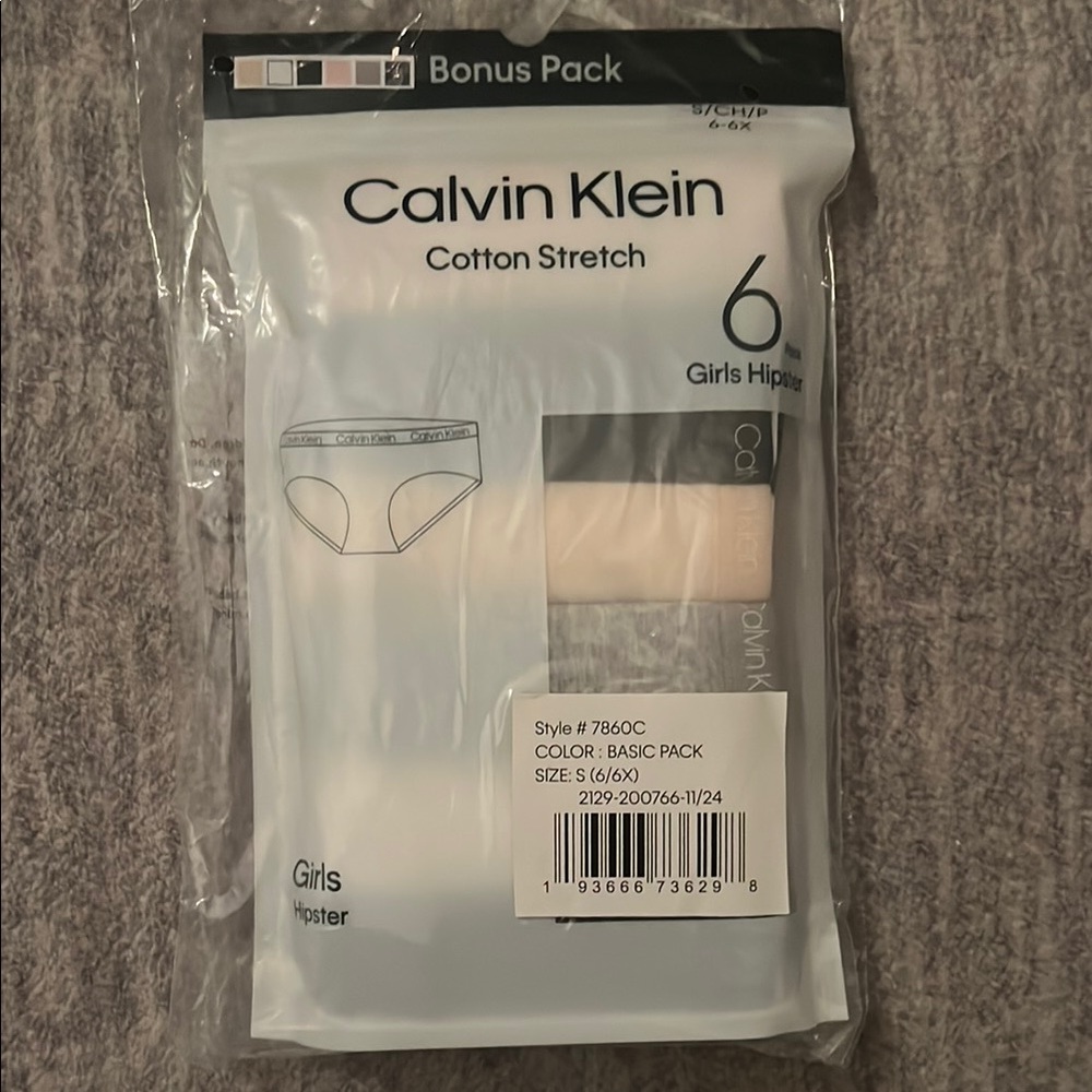 Calvin Klein Cotton Stretch Girls Hipster - Basic Pack